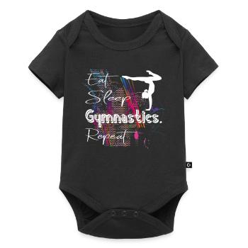 Mangez Sleep Gymnastics Répétez la gymnastique Gymnastique - Body à manches courtes Premium Bébé - noir - Devant