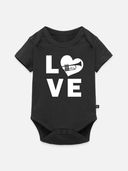 Trompete Trompeter - Baby Premium Kurzarmbody - Schwarz
