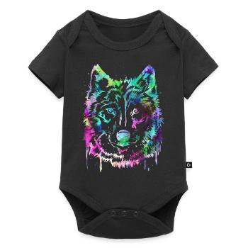 Wolf - Baby Premium short-sleeve bodysuit - black - Front