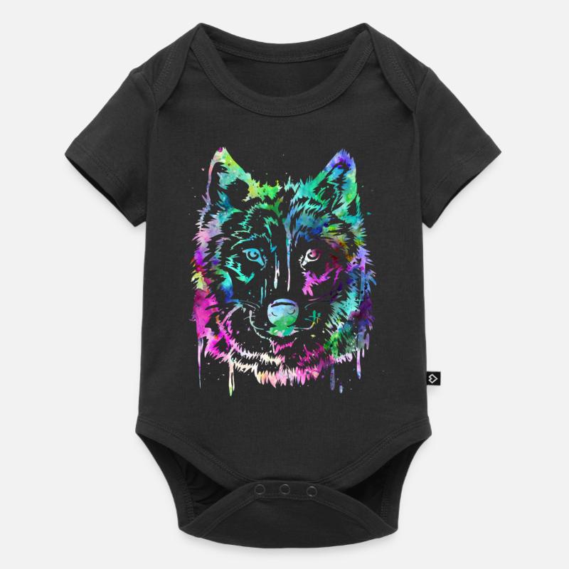 Wolf - Baby Premium short-sleeve bodysuit - black