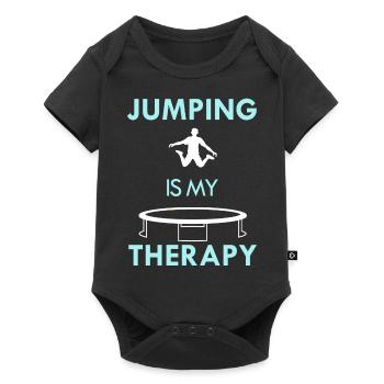 Jumping as Therapy Ironic Saying Trampoline - Baby Premium short-sleeve bodysuit - black - Front