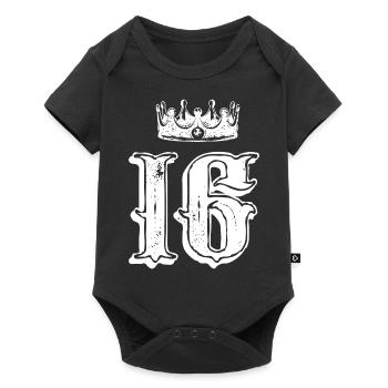 16 Couronne numérique - Body à manches courtes Premium Bébé - noir - Devant