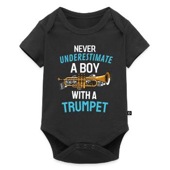 Trumpeter Boys Brass Band Gift Trumpet - Baby Premium short-sleeve bodysuit - black - Front