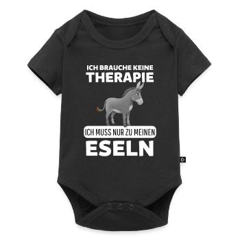 Landwirtschaft Farm Tier Lustiges Geschenk Esel - Baby Premium Kurzarmbody - Schwarz - Vorne