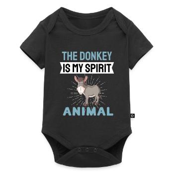 Agriculture Animal Funny gift idea donkey - Baby Premium short-sleeve bodysuit - black - Front