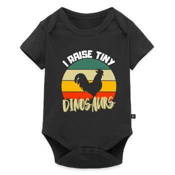 Chicken Farmer Dino Funny Gift Retro Chicken - Baby Premium short-sleeve bodysuit - black - Front