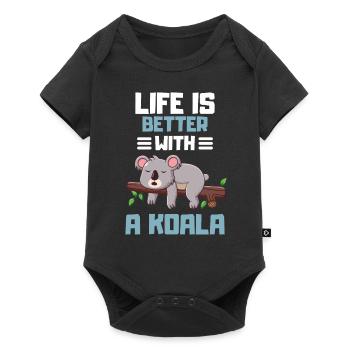 Amoureux des animaux Zoo Animal Drôle Cadeau Koala - Body à manches courtes Premium Bébé - noir - Devant