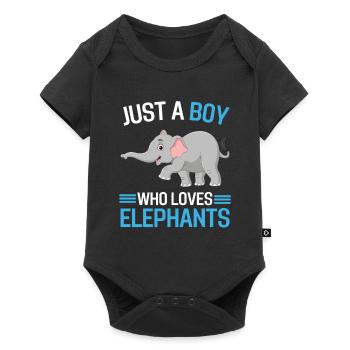 Africa animal lover boys gift elephant - Baby Premium short-sleeve bodysuit - black - Front