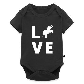Africa safari zoo animal gift mandala elephant - Baby Premium short-sleeve bodysuit - black - Front