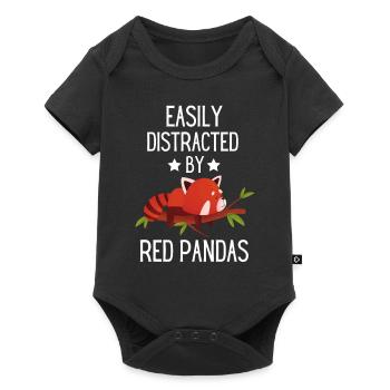 Cadeau drôle d'animal chinois Panda rouge - Body à manches courtes Premium Bébé - noir - Devant