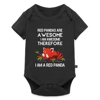 Cadeau drôle d'animal chinois Panda rouge - Body à manches courtes Premium Bébé - noir - Devant