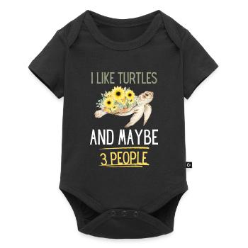Sea Turtle Funny Gift Turtle - Baby Premium short-sleeve bodysuit - black - Front