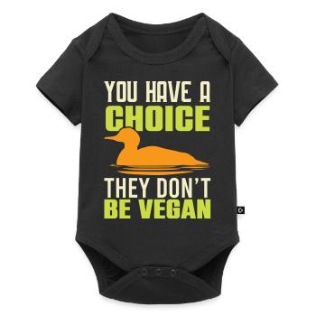 veggie vegan zitat - Baby Premium Kurzarmbody - Schwarz - Vorne