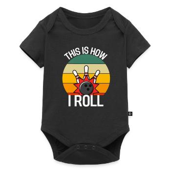 Bowling Player Funny Gift Retro Bowling - Baby Premium short-sleeve bodysuit - black - Front