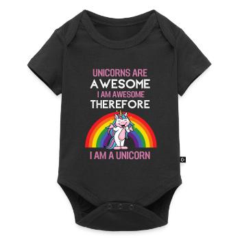 Magic Animal Funny Gift Fantasy Unicorn - Baby Premium short-sleeve bodysuit - black - Front