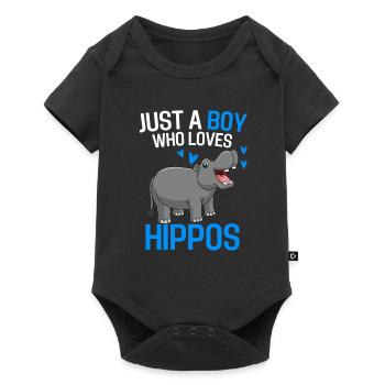 Hippo Boys Africa Safari Animal Gift Hippo - Baby Premium short-sleeve bodysuit - black - Front