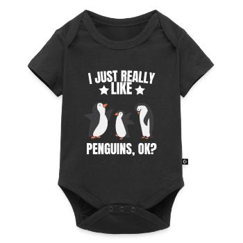 Zoo de l’Antarctique Animal Drôle de cadeau Pingouin - Body à manches courtes Premium Bébé - noir - Devant