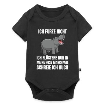 Afrika Safari Zoo Tier Lustiges Geschenk Nilpferd - Baby Premium Kurzarmbody - Schwarz - Vorne