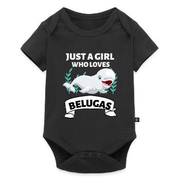 Beluga Whale Girl Ocean Animal Gift Beluga - Baby Premium short-sleeve bodysuit - black - Front