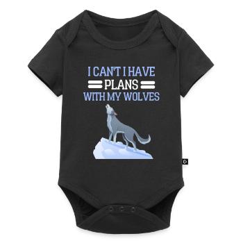 Prédateur Forêt Animal Drôle Cadeau Loup - Body à manches courtes Premium Bébé - noir - Devant