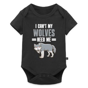 Habitant de la forêt Prédateur Drôle de cadeau loup - Body à manches courtes Premium Bébé - noir - Devant