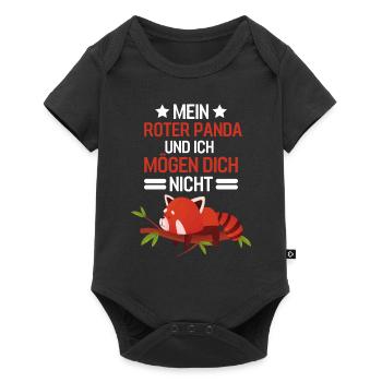 Lustiges Zoo Tier Geschenk Roter Panda - Baby Premium Kurzarmbody - Schwarz - Vorne