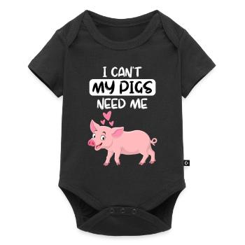 Fermier d’animaux de ferme Drôle de cochon cadeau - Body à manches courtes Premium Bébé - noir - Devant