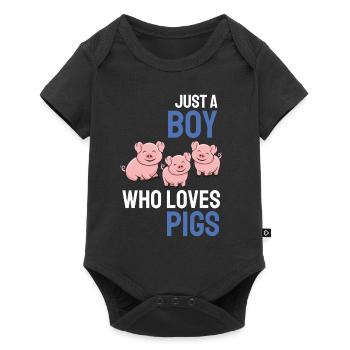 Farm Animal Lovers Boy Gift Pig - Baby Premium short-sleeve bodysuit - black - Front