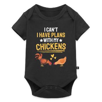 Henne Bauernhof Tier Lustige Geschenkidee Huhn - Baby Premium Kurzarmbody - Schwarz - Vorne