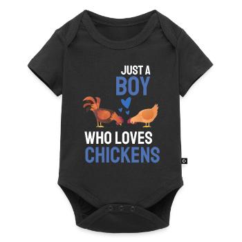 Farm Animal Farmer Boy Gift Chicken - Baby Premium short-sleeve bodysuit - black - Front