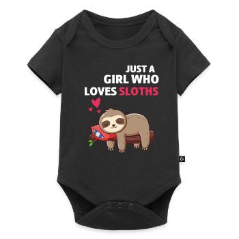 Tropical Zoo Animal Girl Gift Sloth - Baby Premium short-sleeve bodysuit - black - Front