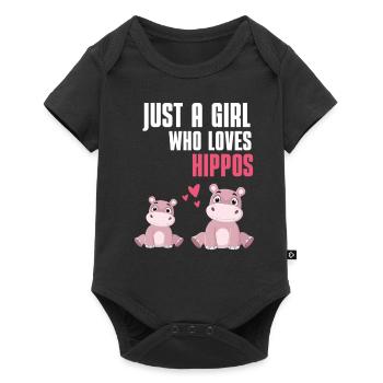 Afrique Zoo Animal Hippopotame Fille Cadeau Hippopotame - Body à manches courtes Premium Bébé - noir - Devant