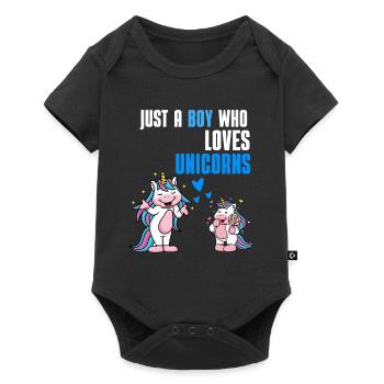Magical Creature Boy Gift Fantasy Unicorn - Baby Premium short-sleeve bodysuit - black - Front