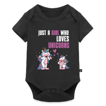 Magical Creature Girl Gift Fantasy Unicorn - Baby Premium short-sleeve bodysuit - black - Front