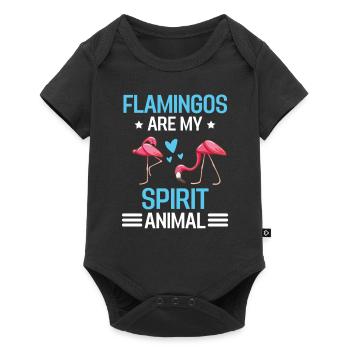Tropical Animal Bird Gift Funny Flamingo - Baby Premium short-sleeve bodysuit - black - Front
