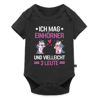 Magisches Tier Lustiges Geschenk Fantasy Einhorn - Baby Premium Kurzarmbody - Schwarz - Vorne