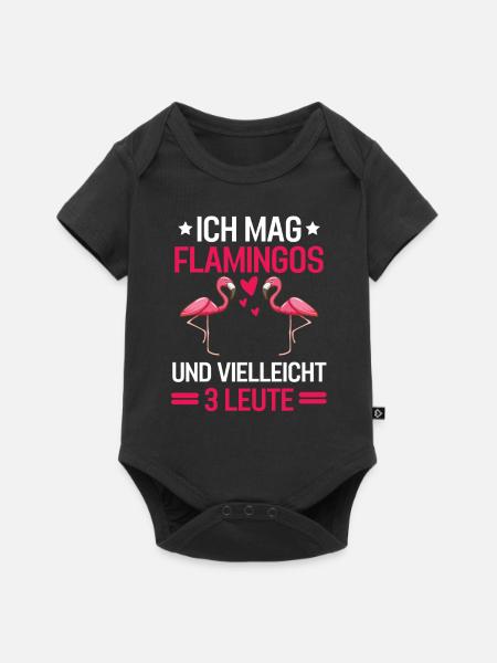 Tierliebhaber Lustiges Geschenk Rosa Flamingo - Baby Premium Kurzarmbody - Schwarz