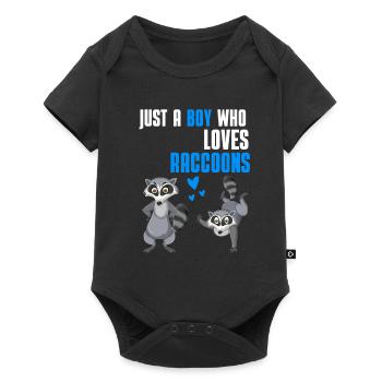 Trash Panda Waldbewohner Junge Geschenk Waschbär - Baby Premium Kurzarmbody - Schwarz - Vorne