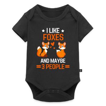 Animal Lovers Forest Animal Gift Funny Fox - Baby Premium short-sleeve bodysuit - black - Front