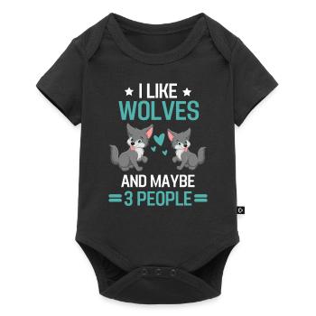 Forest Dweller Predator Gift Funny Wolf - Baby Premium short-sleeve bodysuit - black - Front