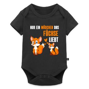 Tierliebhaber Mädchen Waldbewohner Geschenk Fuchs - Baby Premium Kurzarmbody - Schwarz - Vorne