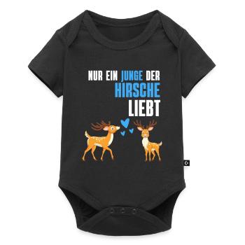 Hirsch Junge Waldbewohner Tier Geschenk Hirsch - Baby Premium Kurzarmbody - Schwarz - Vorne