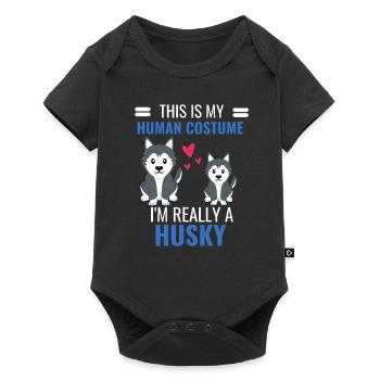 Husky Costume Party Dogs Gift Funny Husky - Baby Premium short-sleeve bodysuit - black - Front