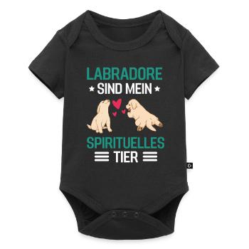 Hundebesitzer Hunde Haustier Geschenk Labrador - Baby Premium Kurzarmbody - Schwarz - Vorne