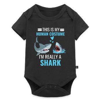 Shark Costume Party Ocean Animal Gift Funny Shark - Baby Premium short-sleeve bodysuit - black - Front