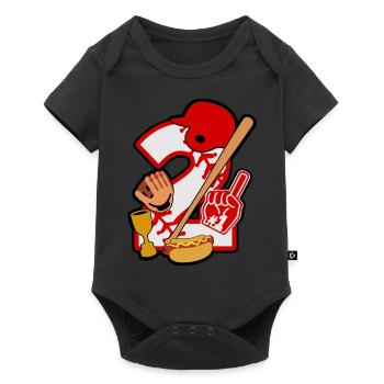 Baseball 2nd Birthday Party Numéro 2 - 2 ans - Body à manches courtes Premium Bébé - noir - Devant