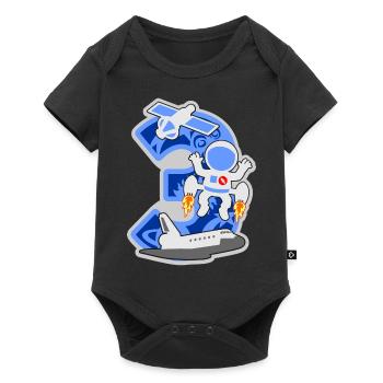 Astronaut 3. Geburtstagsparty Nummer 3 - 3 Jahre - Baby Premium Kurzarmbody - Schwarz - Vorne