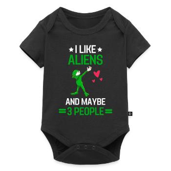 Alien Spaceship Funny Gift Alien - Baby Premium short-sleeve bodysuit - black - Front
