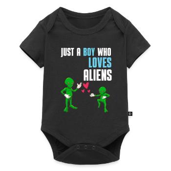 Alien Boy Sci Fi UFO Gift Alien - Baby Premium short-sleeve bodysuit - black - Front