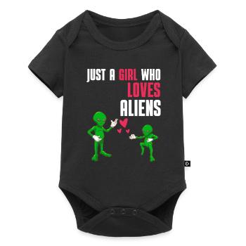 Alien Girl Sci Fi UFO Gift Alien - Baby Premium short-sleeve bodysuit - black - Front